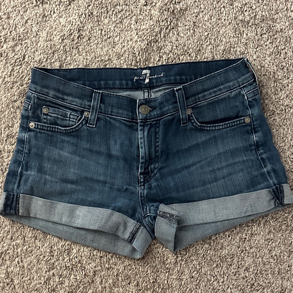 7 For All Mankind Blue Jean Shorts
